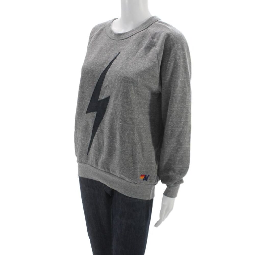 Aviator Nation Womens Gray 80s Pullover Sweatshirt Graphic Size S - Picture 2 of 6